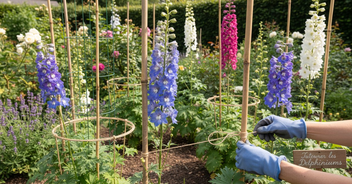 Tuteurer les delphiniums au jardin : guide pratique